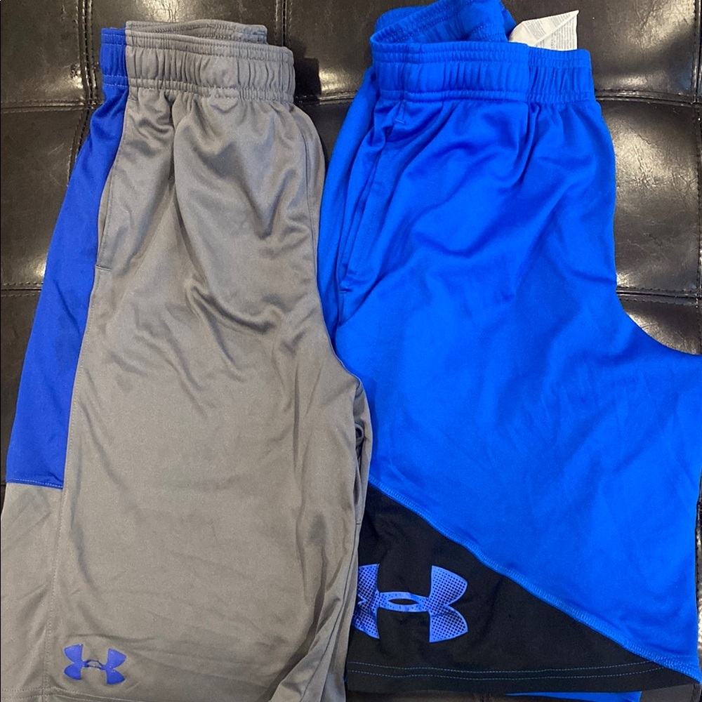 Under Armour Blue and Gray Athletic Shorts